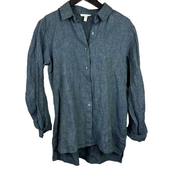 Eileen Fisher xxs organic linen button down - Picture 1 of 5